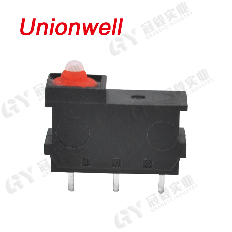 Unionwell電子設(shè)備微動(dòng)開(kāi)關(guān) 微動(dòng)開(kāi)關(guān)3腳 汽車(chē)充電槍防水微動(dòng)開(kāi)關(guān)